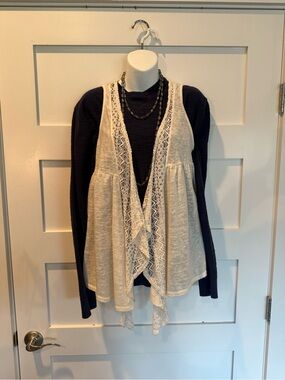 Cream Lace Vest